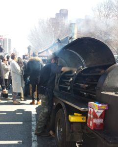 street fair in NYC - Forest Hills street fair BBQ Smoker
