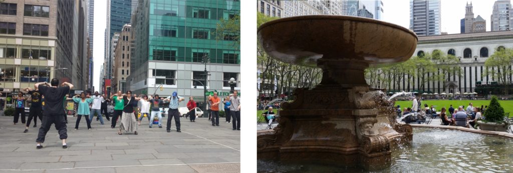 Walking in NYC - Bryant Park by the Water Fountain
