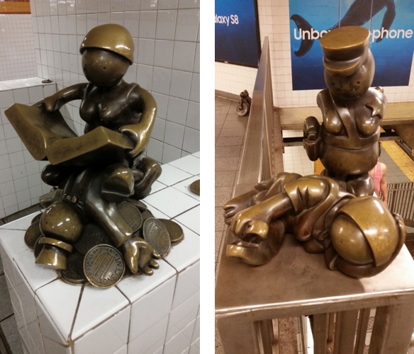 Walking in NYC - Sculpture at the 14th St./8th Ave. Station