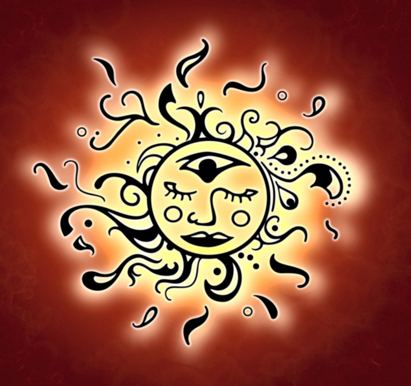 colored abstract digital design of the sun