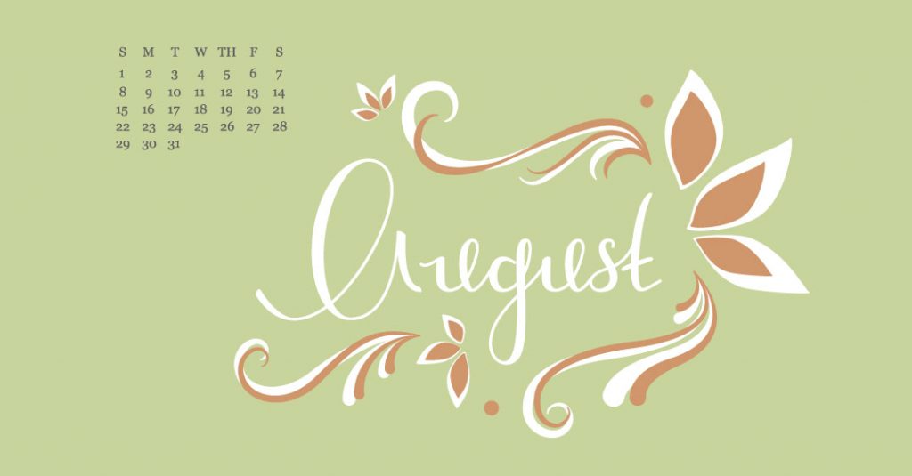 Free Calendar 2021 Digital Wallpaper - August