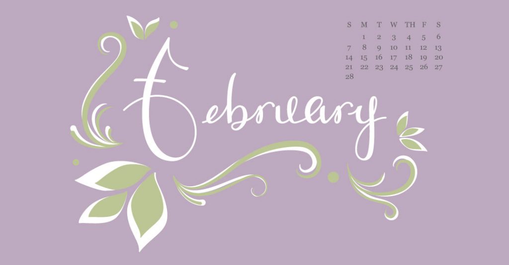 Free Calendar 2021 Digital Wallpaper - February