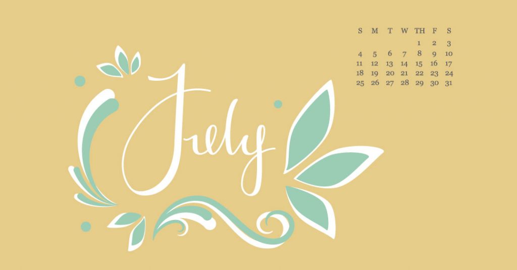 Free Calendar 2021 Digital Wallpaper - July