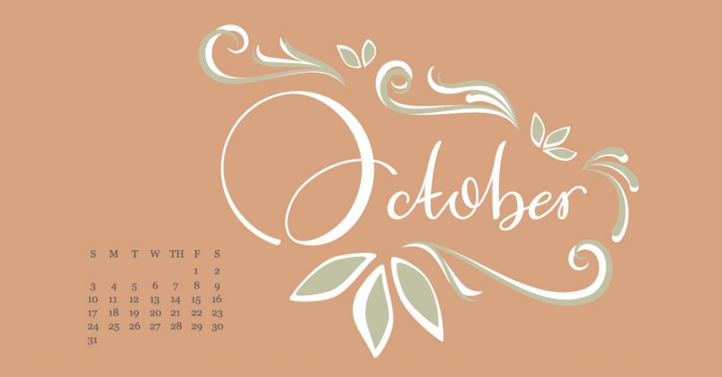 Free Calendar 2021 Digital Wallpaper - October