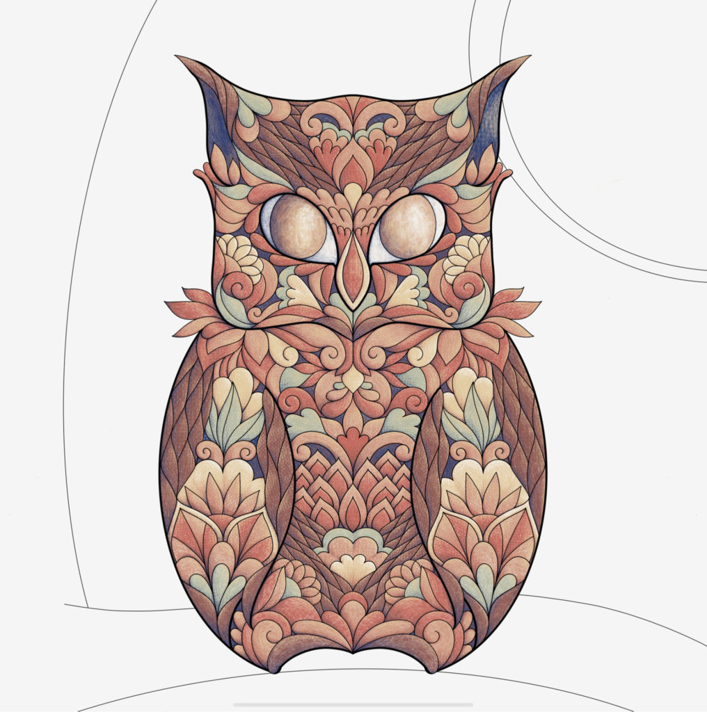Coloring page sample of an owl