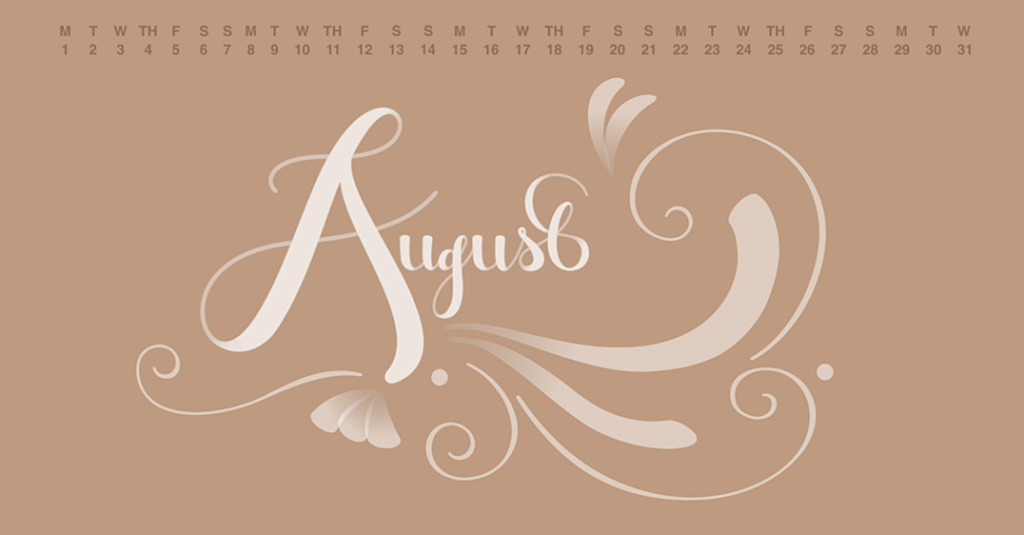 Free Calendar 2022 Digital Wallpaper - August