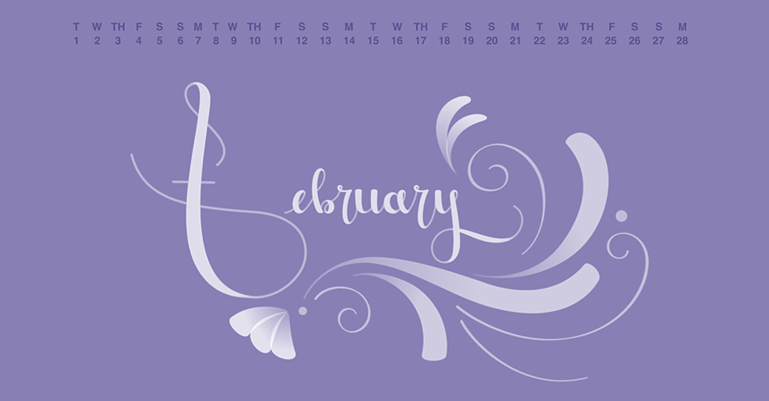 Free Calendar 2022 Digital Wallpaper - February